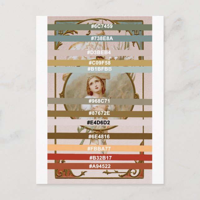 Colour Palette for St. Joan of Arc (BF 01) Postcard (Front)