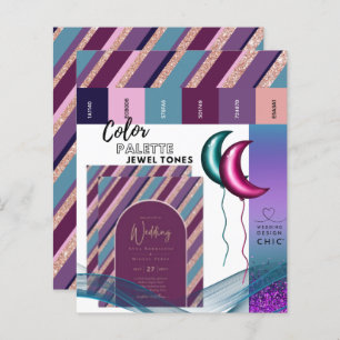 Colour Palette Jewel Tones Magenta Teal Rose Gold