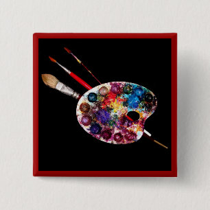 COLOUR PALETTE,Painter,Artist 15 Cm Square Badge