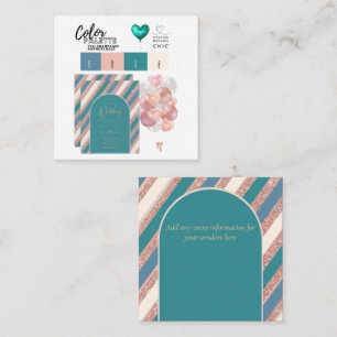  Colour Palette Teal Rose Gold Wedding Vendor Card