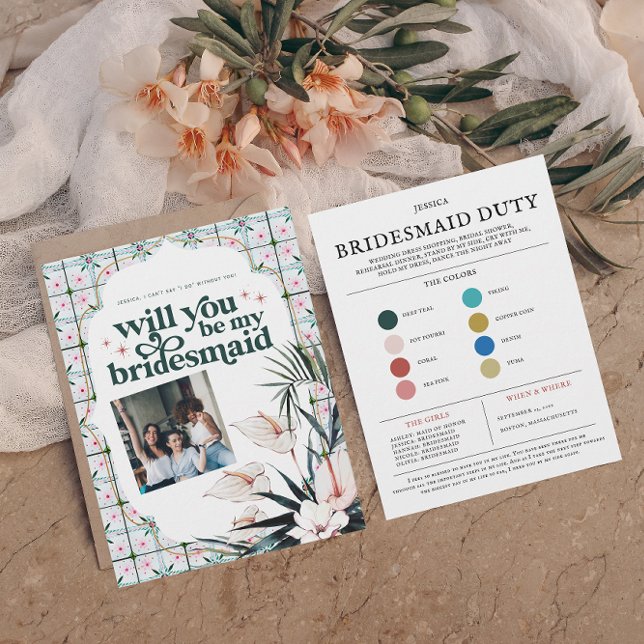 Colour Palette Will you be my Bridesmaid Proposal  Announcement (Creator Uploaded)