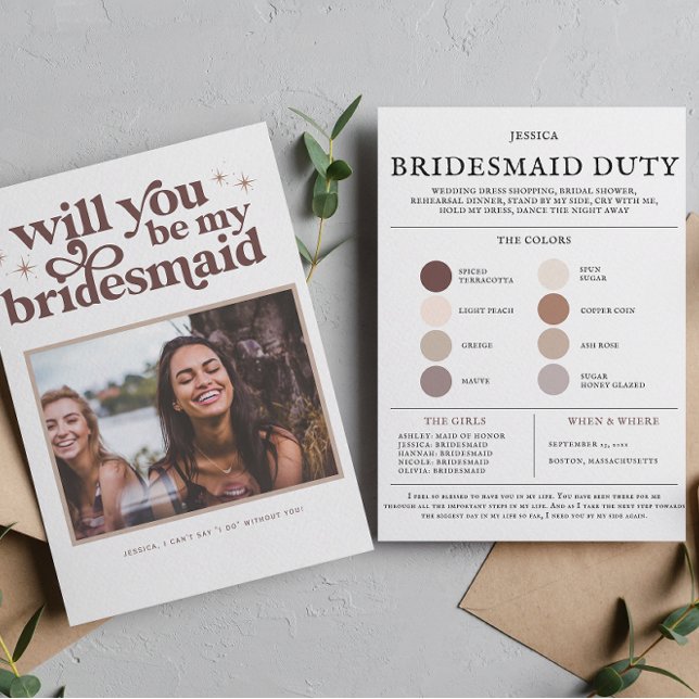 Colour Palette Will you be my Bridesmaid Proposal Card (Creator Uploaded)