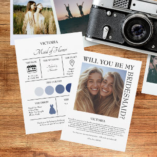 Colour Pallet Will You Be My Bridesmaid Proposal Invitation