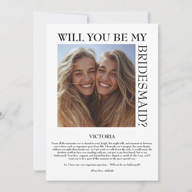 Colour Pallet Will You Be My Bridesmaid Proposal Invitation (Front)