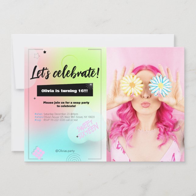 Colour Party Birthday Invitation (Front)