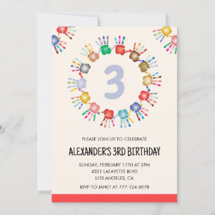 Colour party invitations colourful kids primary