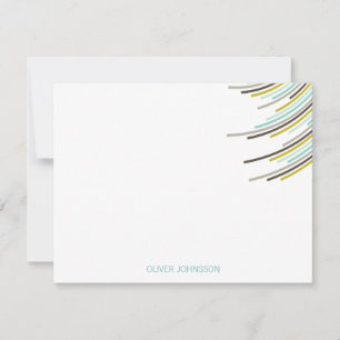 Colour Party Stripes 21st Birthday Thank You Note