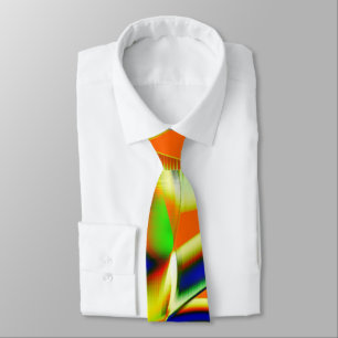 Colour patches on curved beige strips tie
