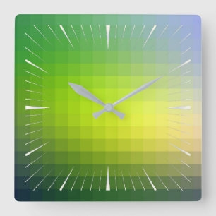 colour pattern 10 square wall clock