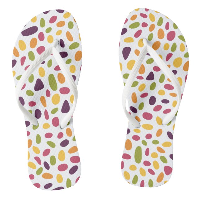 Colour Pebble Pattern Thongs (Footbed)