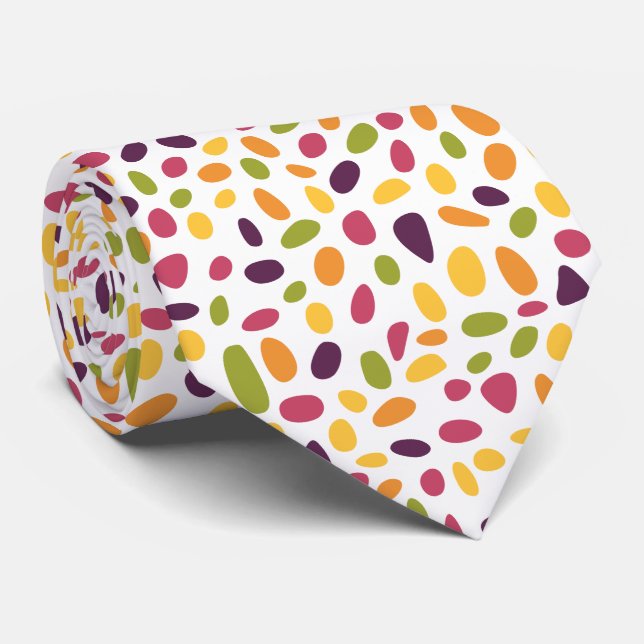 Colour Pebble Pattern Tie (Rolled)