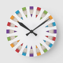 Colour pencil classroom clock