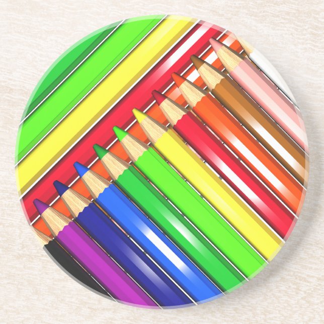colour pencil crayons coaster (Front)