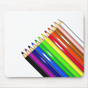 colour pencil crayons mouse pad