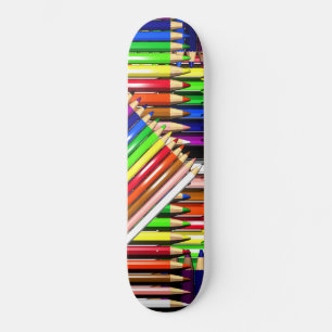 colour pencil crayons skateboard