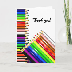 colour pencil crayons thank you card