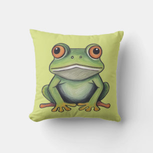 Colour Pencil Drawing Frog Cushion