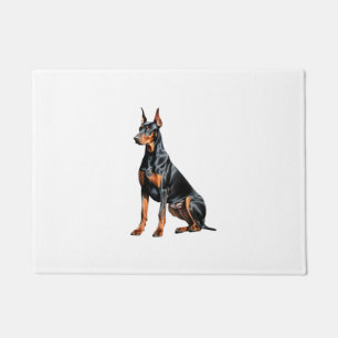 Colour pencil sketch of a Doberman Pinscher.  Esse Doormat