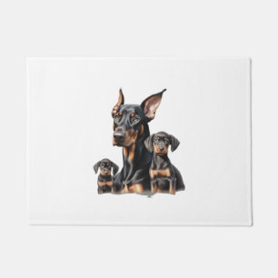 Colour pencil sketch of a Doberman Pinscher. Esse Doormat