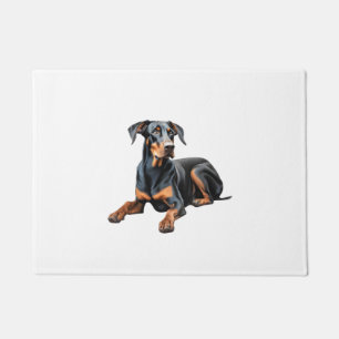 Colour pencil sketch of a Doberman Pinscher.  Esse Doormat