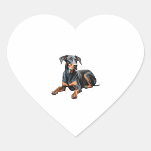Colour pencil sketch of a Doberman Pinscher. Esse Heart Sticker