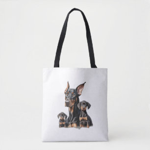 Colour pencil sketch of a Doberman Pinscher. Esse Tote Bag