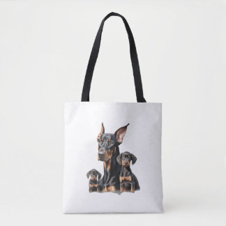 Colour pencil sketch of a Doberman Pinscher.  Esse Tote Bag