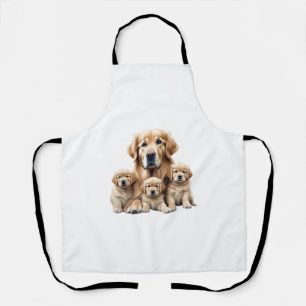 Colour pencil sketch of a Golden Retriever. Essen Apron