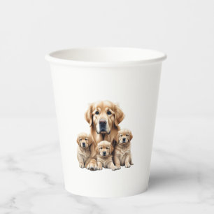 Colour pencil sketch of a Golden Retriever.  Essen Paper Cups