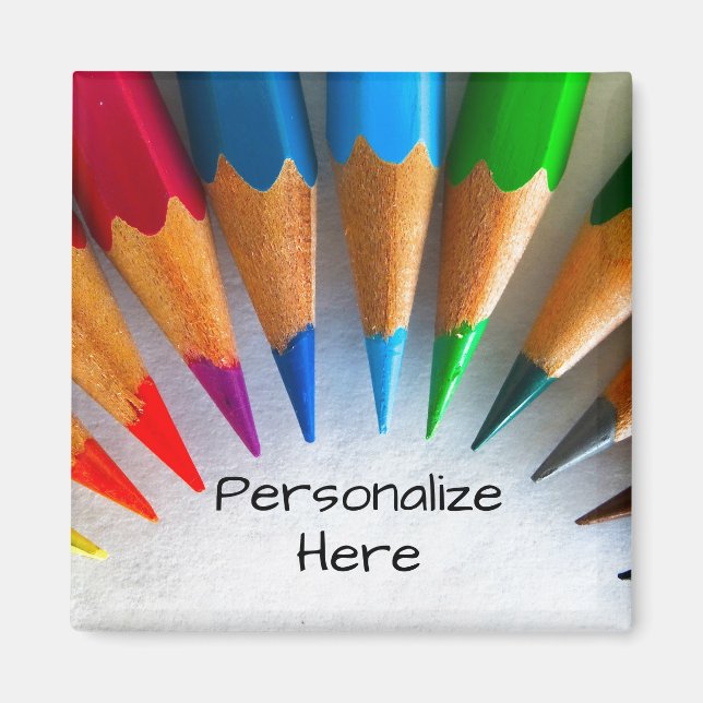Colour pencil teacher artist magnet cute colourful (Front)