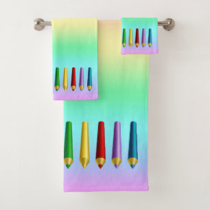 Colour Pencils Bath Towel Set