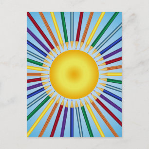 Colour pencils postcard