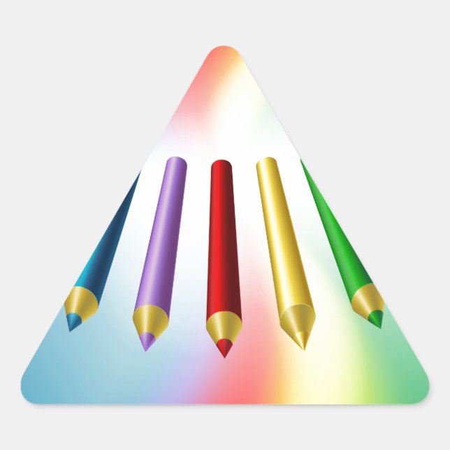 Colour Pencils Triangle Sticker (Front)