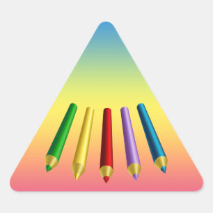 Colour Pencils Triangle Sticker