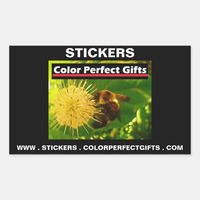 Colour Perfect Gifts Bumblebee Nectar Advertisemen Rectangular Sticker (Front)