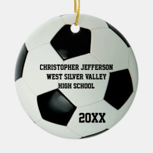 Colour Photo Soccer Ball Sports Ceramic Ornament