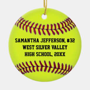 Colour Photo Softball Sports Ceramic Ornament