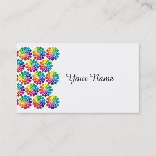 Colour Points Circle Pattern + your backgr. & text Business Card