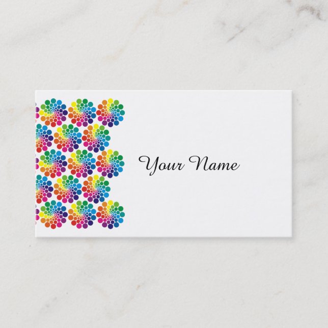 Colour Points Circle Pattern + your backgr. & text Business Card (Front)