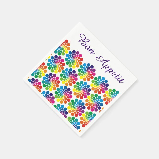 Colour Points Circle Pattern + your backgr. & text Napkin (Corner)