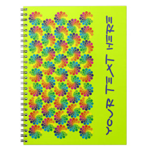 Colour Points Circle Pattern + your backgr. & text Notebook