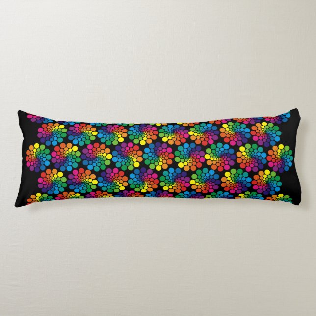 Colour Points Circle Pattern + your background Body Cushion (Front)