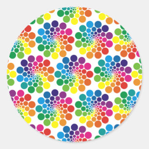 Colour Points Circle Pattern + your background Classic Round Sticker