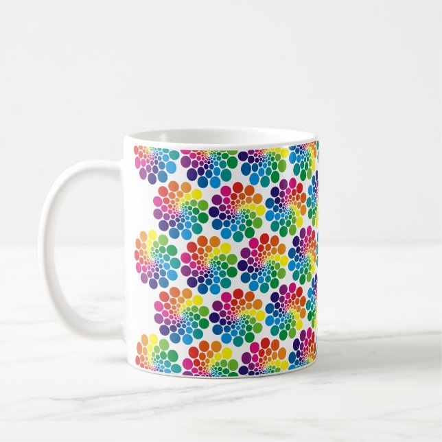 Colour Points Circle Pattern + your background Coffee Mug (Left)