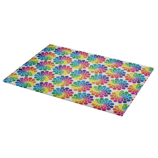 Colour Points Circle Pattern + your background Cutting Board (Corner)