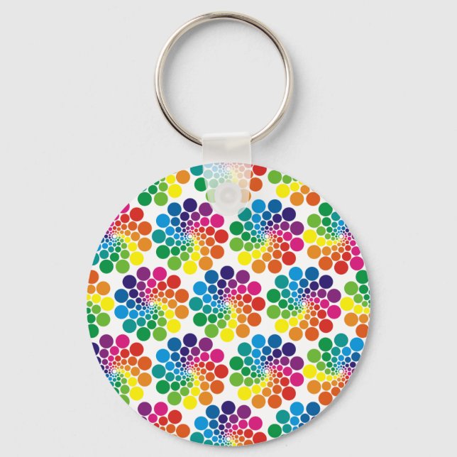 Colour Points Circle Pattern + your background Key Ring (Front)