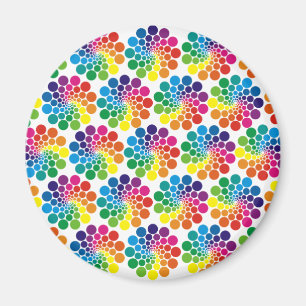 Colour Points Circle Pattern + your background Magnet