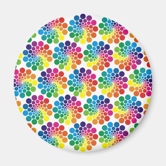 Colour Points Circle Pattern + your background Magnet (Front)