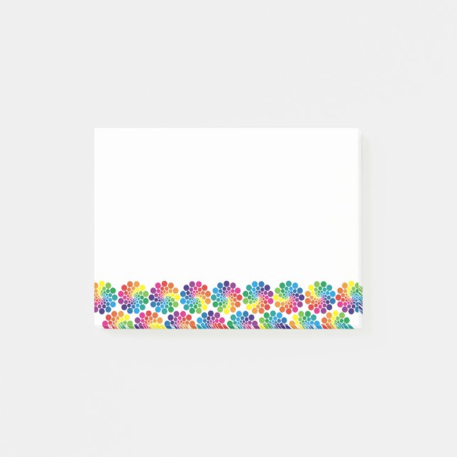 Colour Points Circle Pattern + your background Post-it Notes (Front)