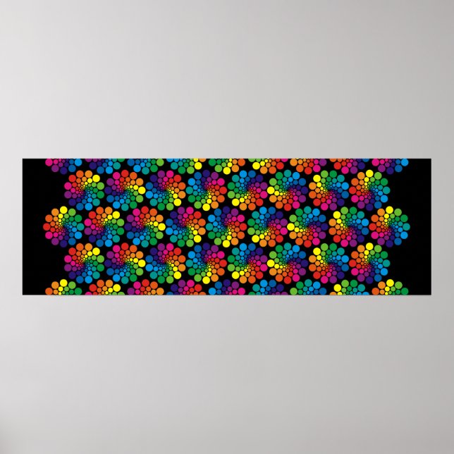 Colour Points Circle Pattern + your background Poster (Front)